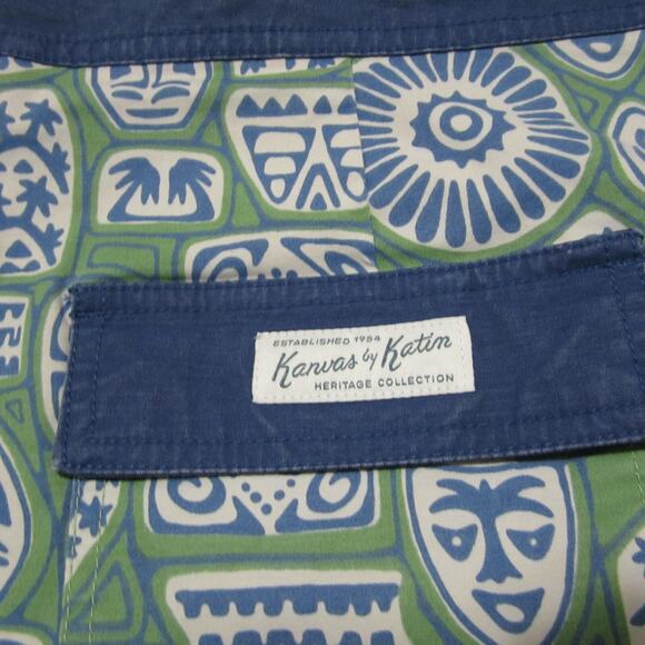 Kanvas By Katin Castaway 17” Hybrid Trunks Jade Shorts Men's Sz 34 Blue & Green - Picture 6 of 14
